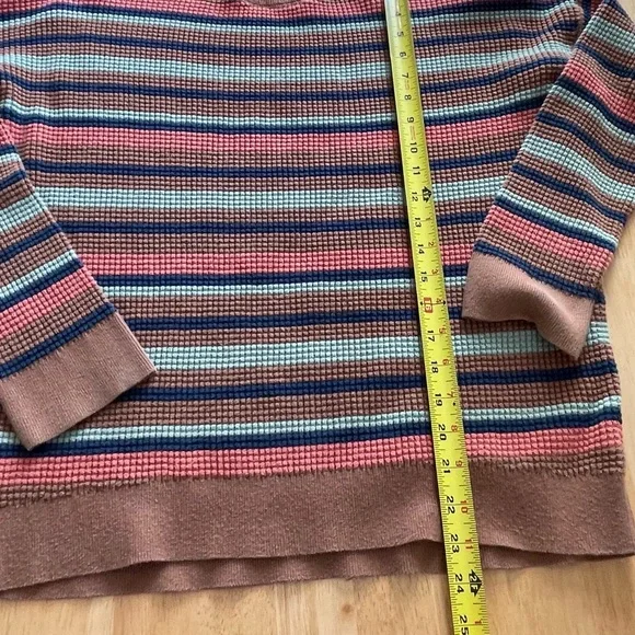 REI Co-op Women’s Lg Wallace Lake Waffle striped Sweater Multicolor Long Sleeve - Picture 9 of 14